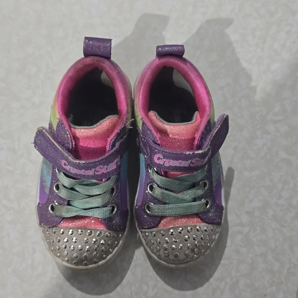 Skechers‎ Crystal Stars Toddler Girl  Light Up Sneakers  Size 6